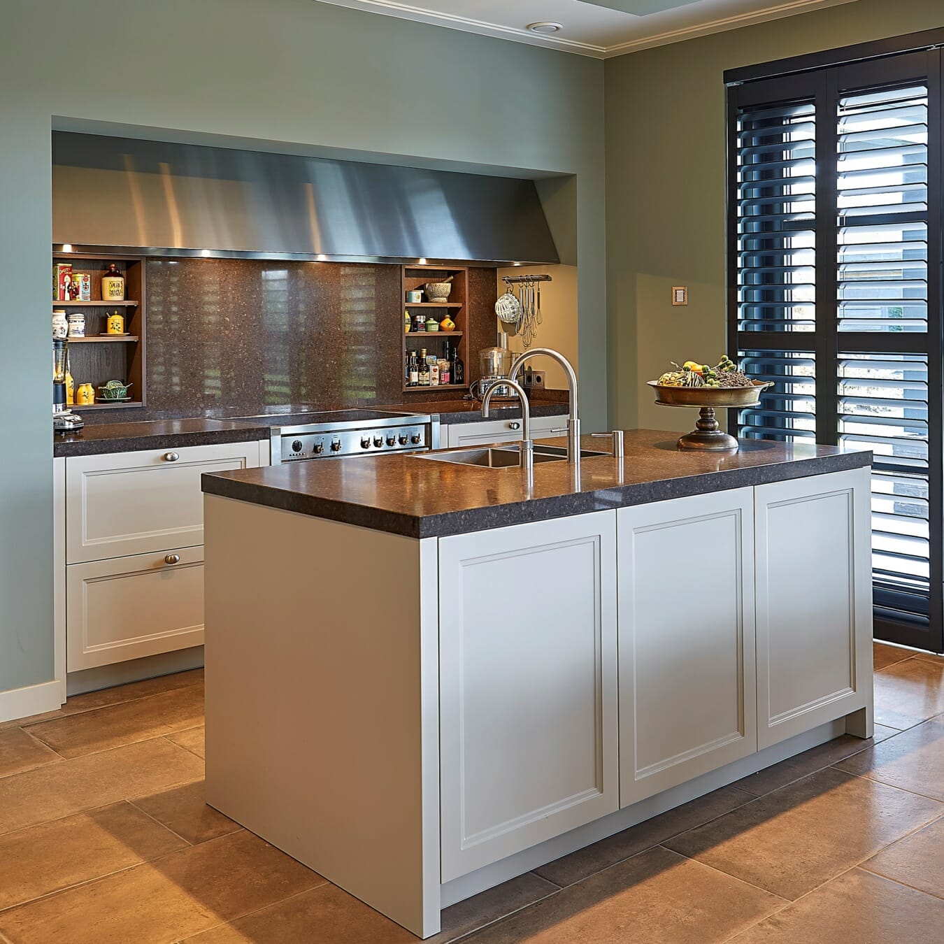 Zonnelux shutters in keuken